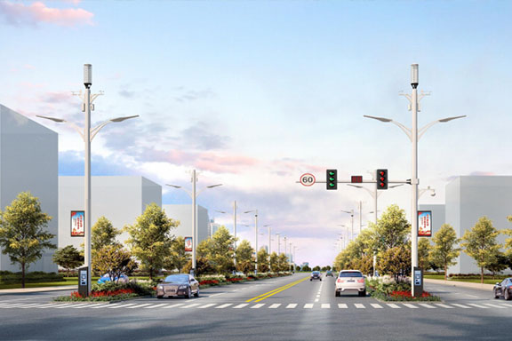 智慧路灯多功能综合杆有效改善城市道路景观