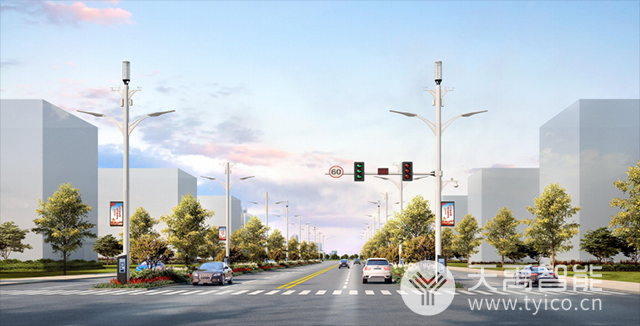 智慧路灯多功能综合杆有效改善城市道路景观